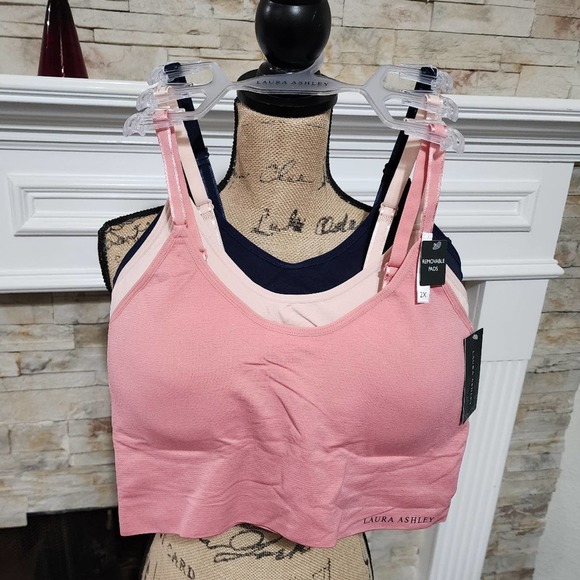 Laura Ashley‎ 3pk longline comfy active athletic loungewear bras bralettes plus - Picture 1 of 11